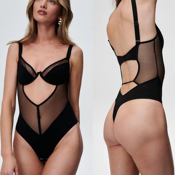 New! UNDRESS CODE Black Remember Me Thong Bodysuit 10863 - Picture 5 of 12